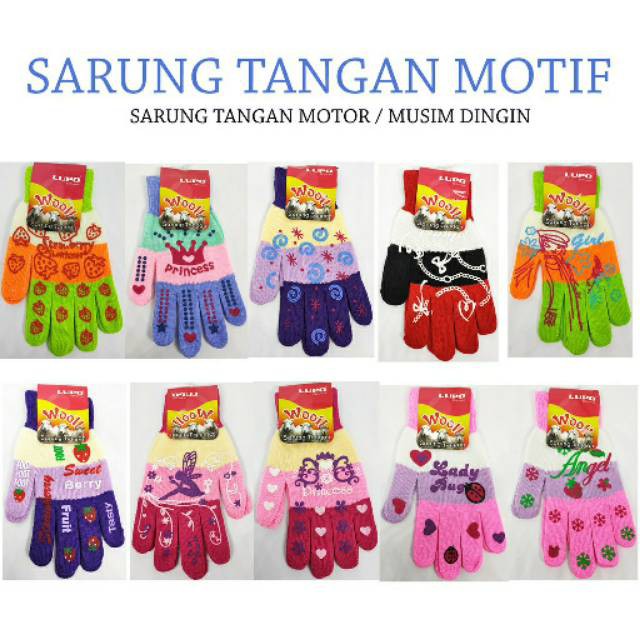 Sarung Tangan Wanita Rajut Salur Motif / Hand Gloves Sarung Tangan Motor Cewek Sarung Tangan Dingin