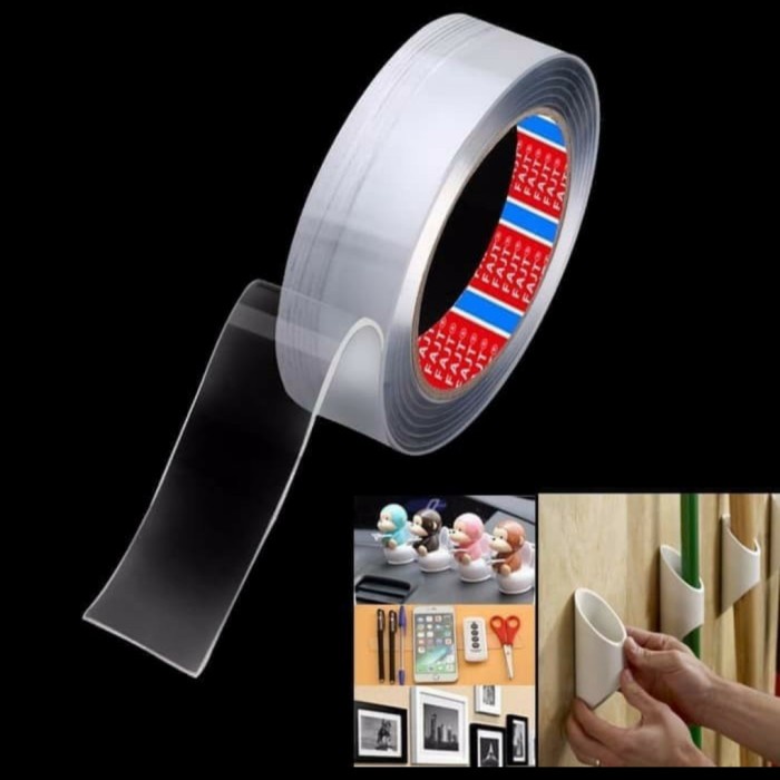 

Mantap Solatip Bening Double Grip Tape 1M Fk-1M Trasparan Solasi Double Lem Hemat