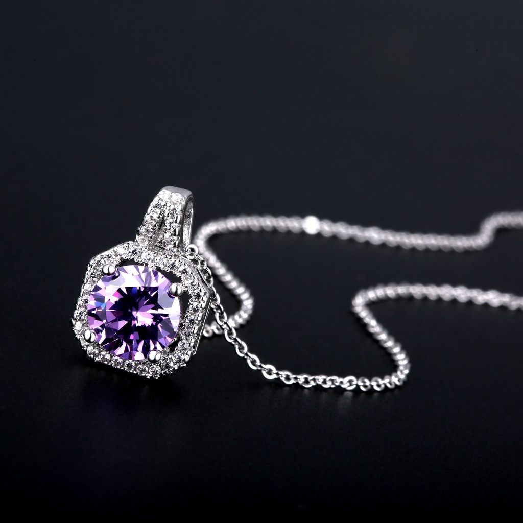 Korea mengkilap zircon square diamond liontin sederhana Jepang dan Korea kalung kalung gelang stainl