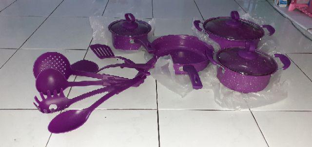 Panci Set 13 Pcs Tri J Bahan Marble Bergaransi
