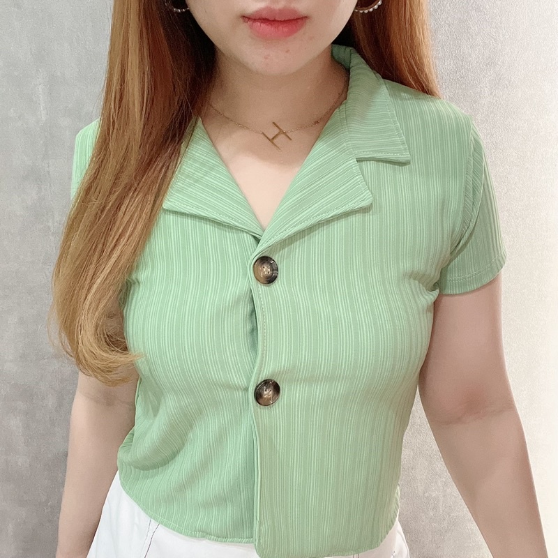 Revere Blouse Vneck | Atasan Wanita Korean Fashion | Maimon Grosir