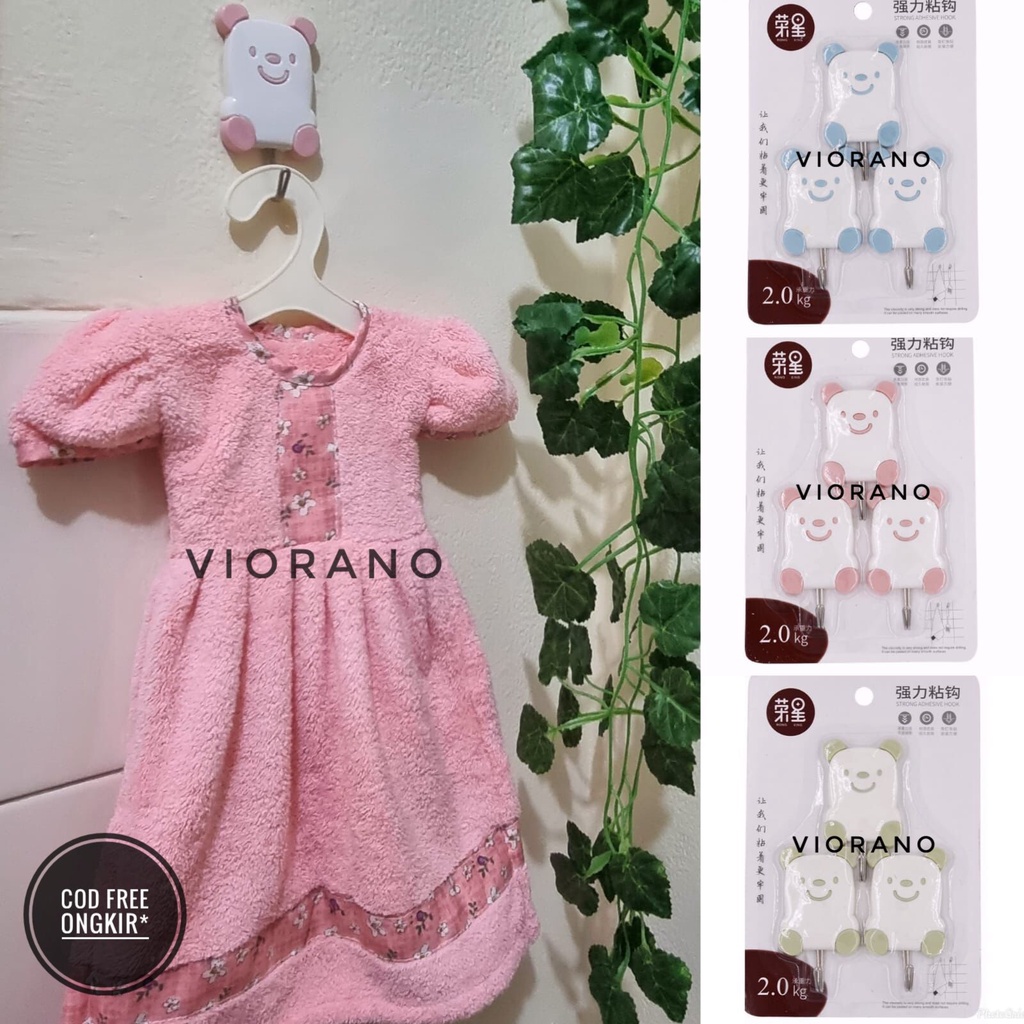 Gantungan Magic Hook Tempel Kait Motif Panda Lucu Tempelan Tembok Ajaib Untuk Dapur Kamar Mandi Keramik Kaitan Perekat Hook