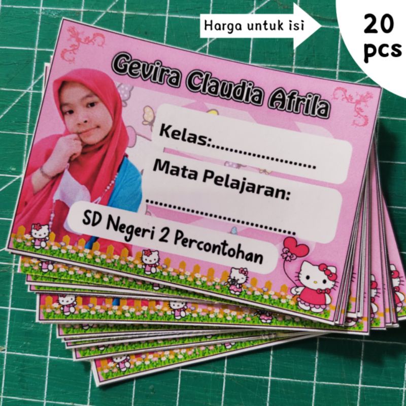 

STIKER LABEL BUKU PELAJARAN CUSTOM FOTO DAN NAMA ISI 20 PC