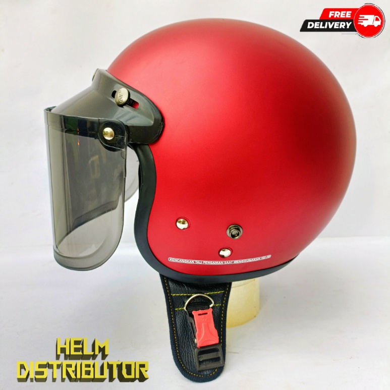 HELM BOGO RETRO MODEL CARGLOSE KUALITAS PREMIUM KACA DATAR/CEMBUNG SNI PRIA WANITA (COD)