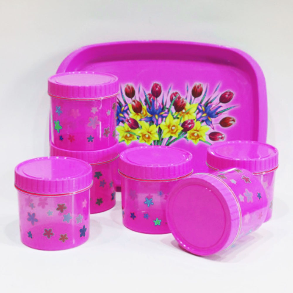 Toples Jumbo Set Tonam Calista - isi 6 pcs + Nampan Baki - Random Colour