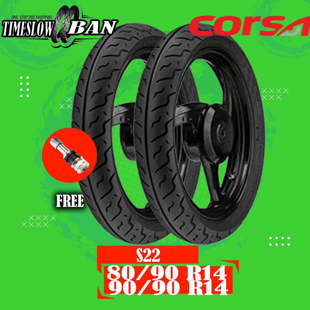 Paket Ban Motor Matic // CORSA S22 80/90 - 90/90 Ring 14 Tubeless ts294