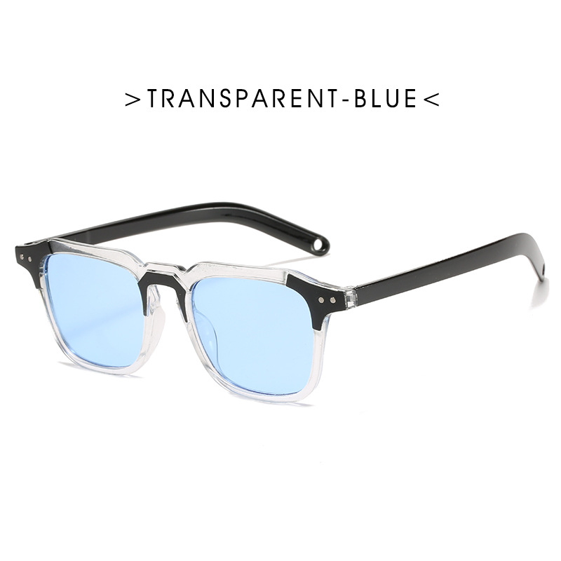 （YUZHU）COD New Fashion Square Sunglasses Individual Warna Transparan Kacamata Garis Sederhana Korea untuk Wanita