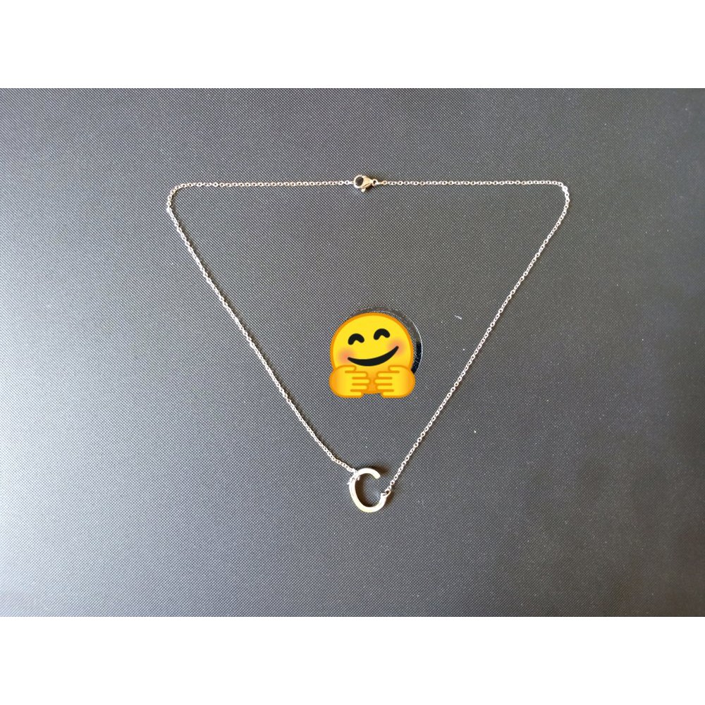 Kalung Liontin Huruf A - Z Titanium Warna Emas Putih Murah