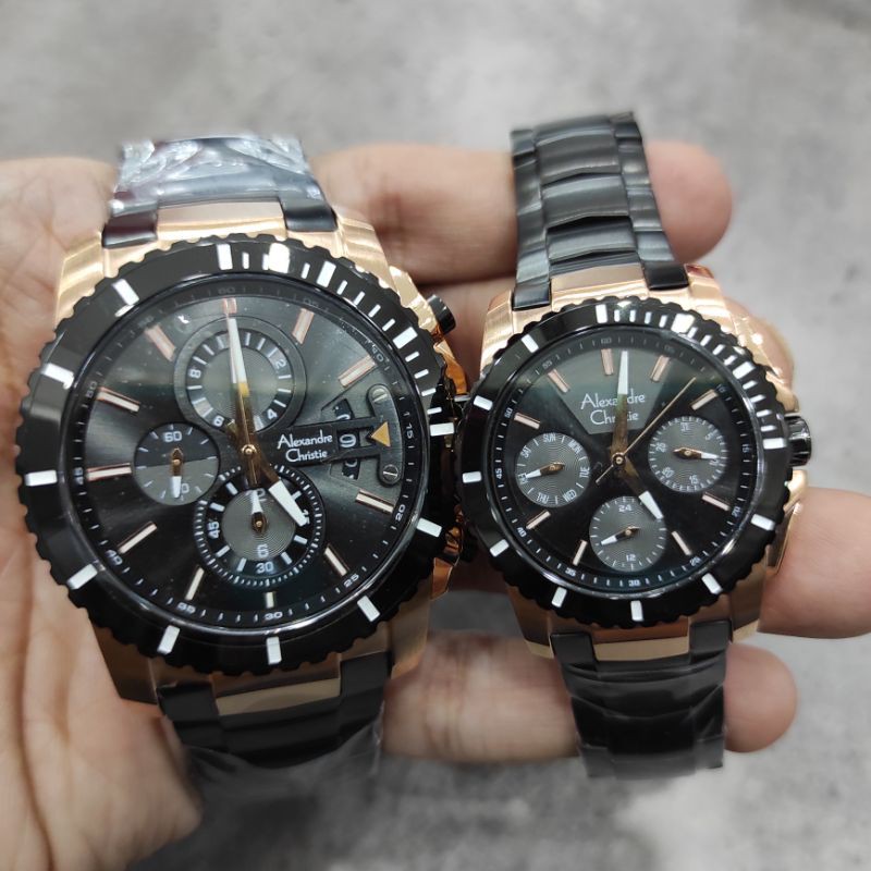 JAM TANGAN ALEXANDRE CHRISTIE AC 6455 COUPLE NEW AC 6455 BLACKROSE ORIGINAL