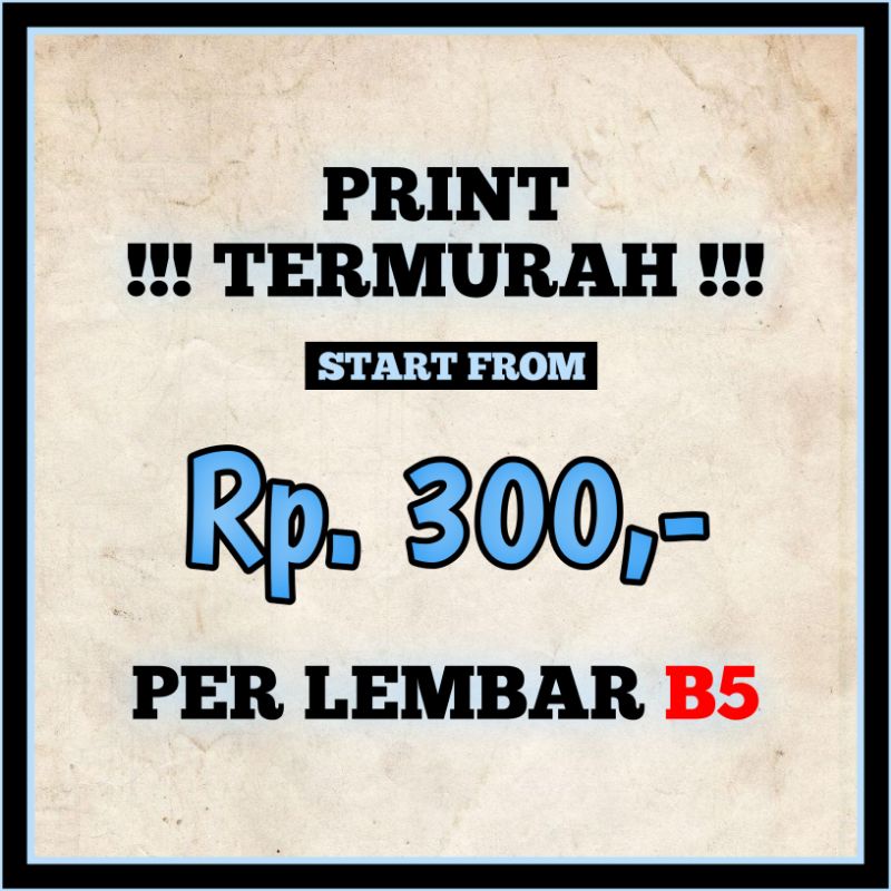 

[JASA PRINT MURAH] Print Kertas B5 Termurah