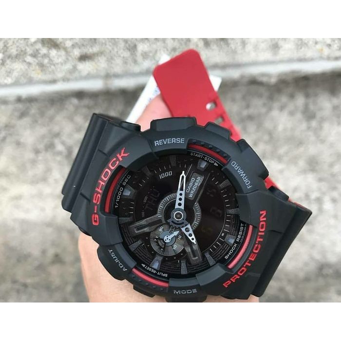 Jam Tangan Pria Casio G-Shock GA-110HR Black List Red Original BM