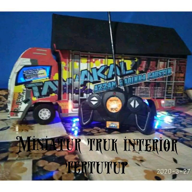 Miniatur truk oleng tawakal remot control full LED ukuran jumbo termurah