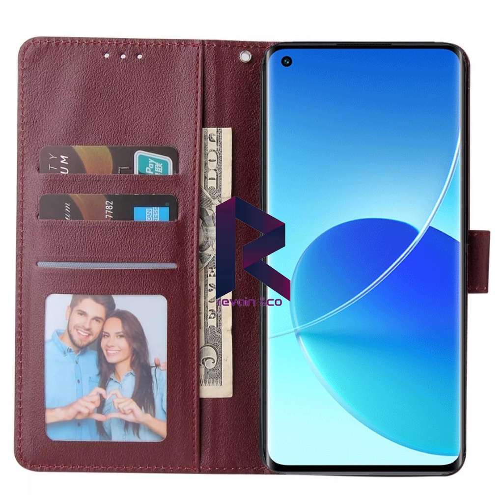 OPPO RENO 4 PRO SARUNG KULIT FLIP WALLET LEATHER KULIT PREMIUM SARUNG BUKA TUTUP FLIP CASE OPPO RENO 4 PRO