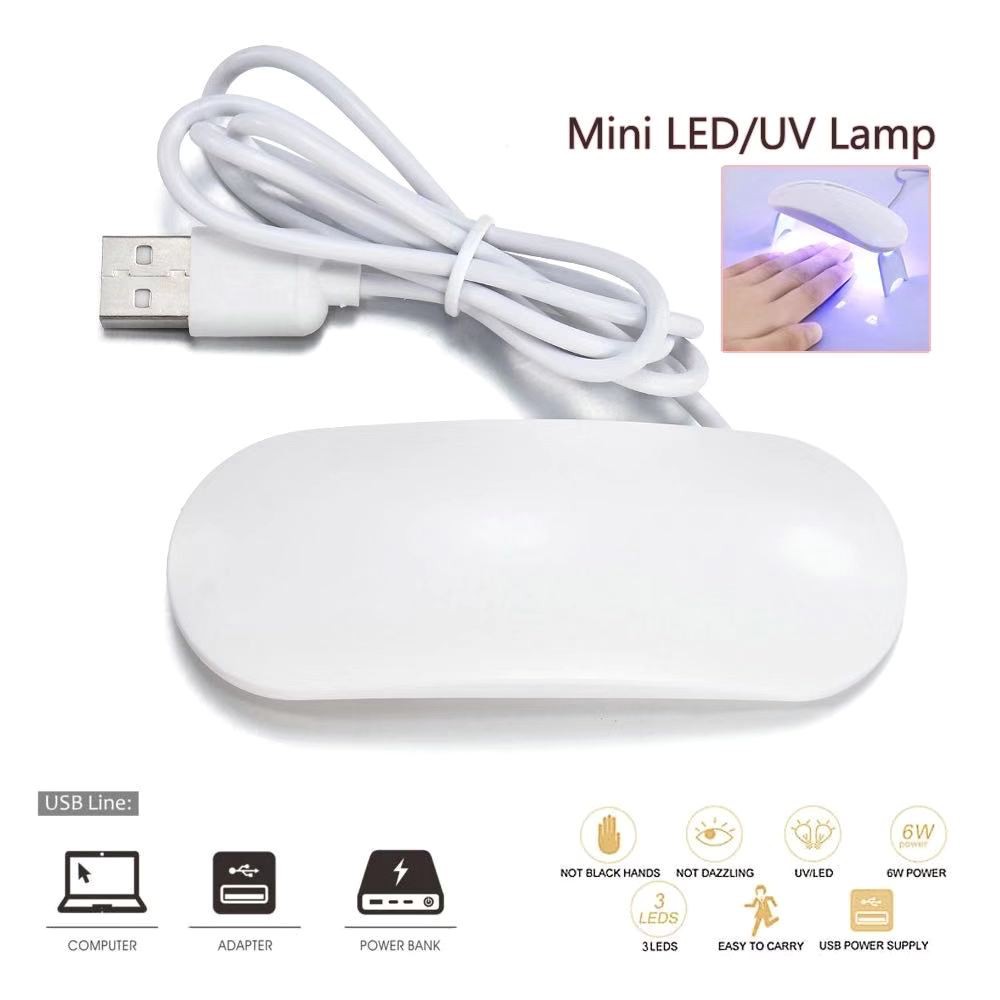 Lampu LED UV Mini 6W Portabel Nail Dryer Untuk Pengering Kutek Gel Dengan Display Uv lamp led