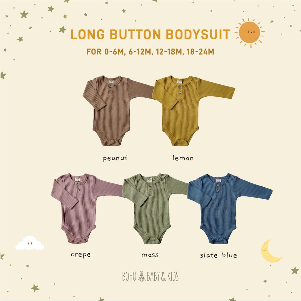 Bohopanna - Bohobaby Long Button Bodysuit New