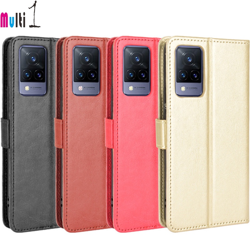 Leather Case Wallet VIVO V21 4G - VIVO V21 5G Flip Cover Case Dompet