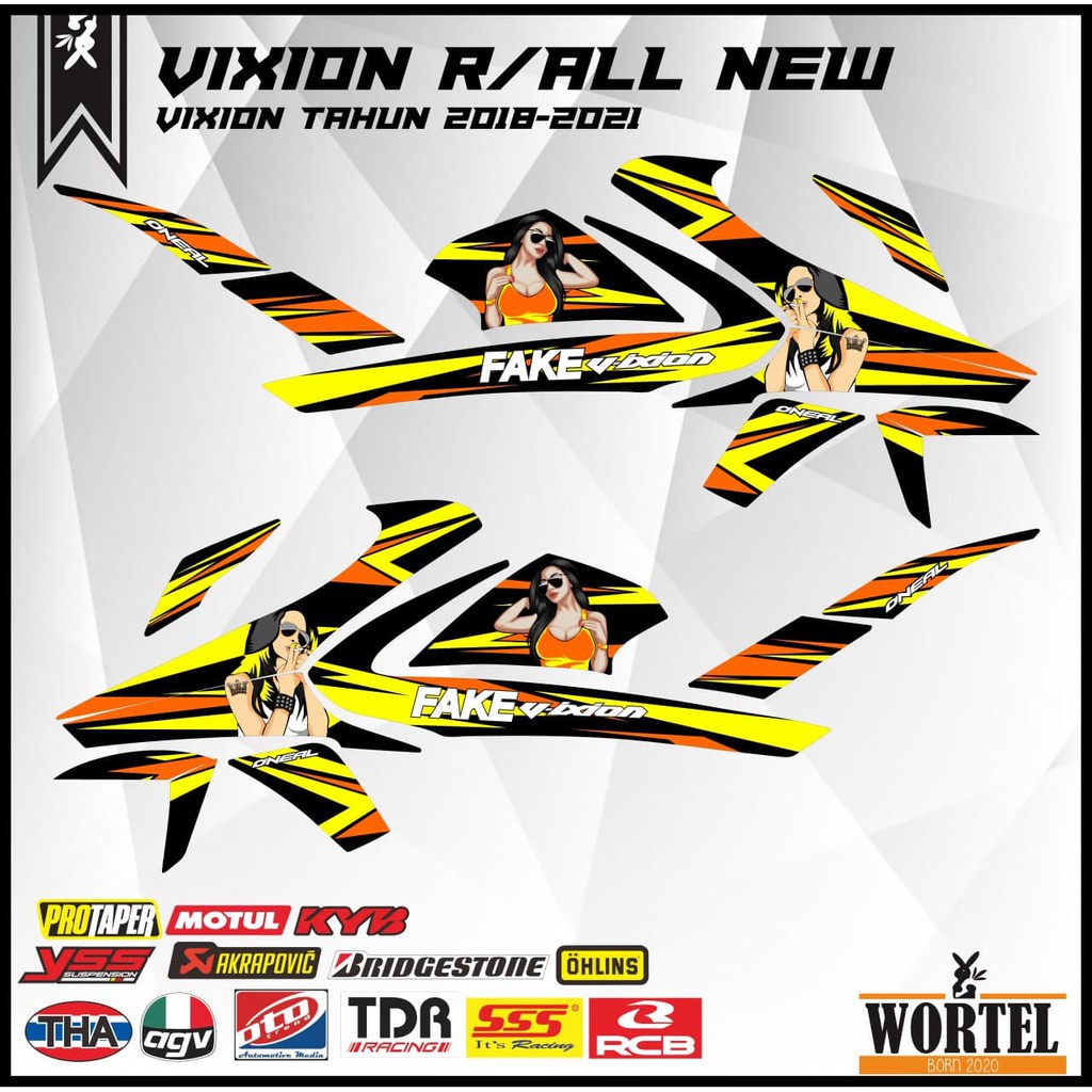 Sticker striping list Decal motor New Vixion FAKE VIXION(VIXION R-TAHUN 2018-2021)