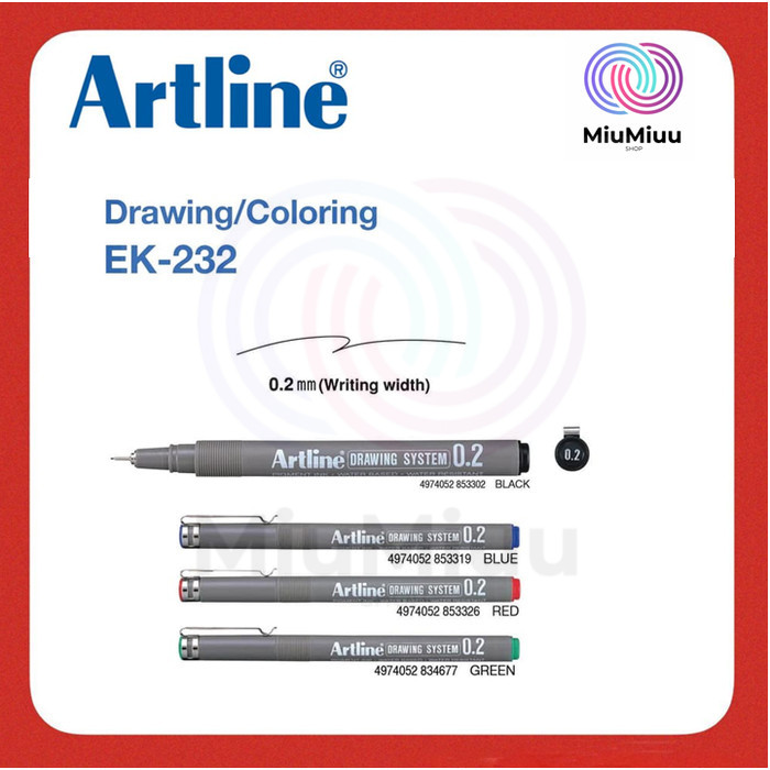 

PULPEN MENGGAMBAR LUKIS DRAWING PEN ARTLINE EK-232 UKURAN 0.2MM