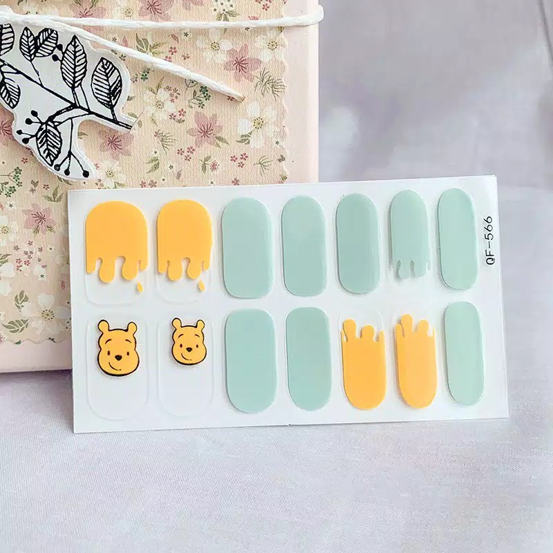 #Curved Stiker Kuku Premium Motif Cartoon 3D | Nail Sticker 14 PCS