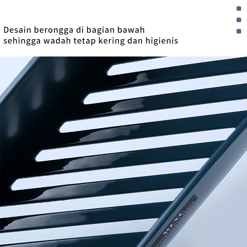 Letyeah &amp; Kaizenliving rak kamar mandi Tempel Dinding Plastik sabun / Rak Bumbu Dapur Multifungsi Wadah