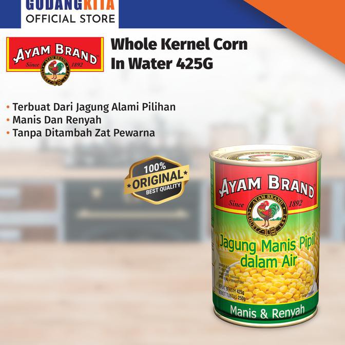 

TERPOPULER Ayam Brand Jagung Pipil Manis Kaleng 425G - Whole Kernel Corn In Water BEST SELLER