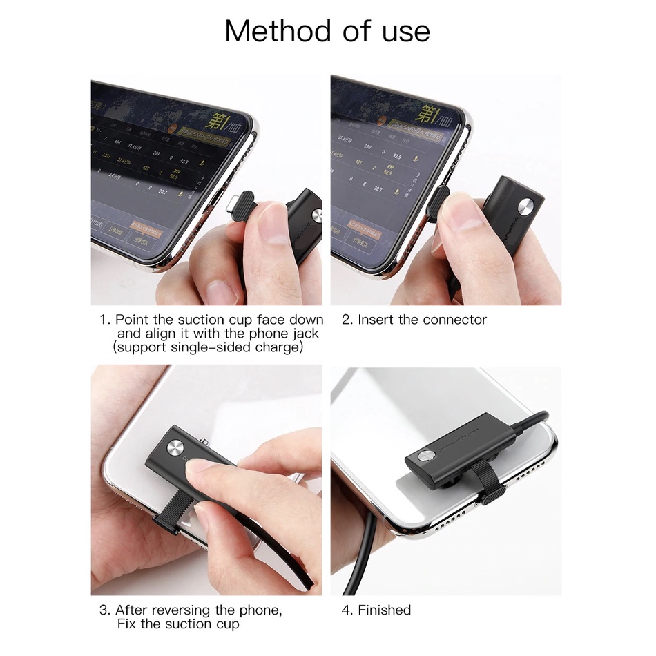 Kabel Charger Lightning Fleksibel dengan Suction Cup  2.4A 1 Meter CALXP