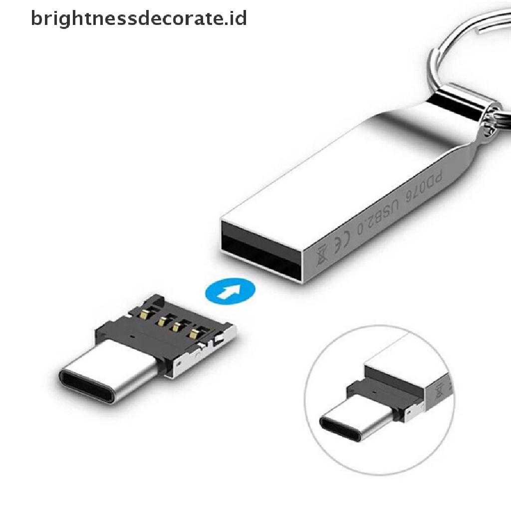 2pcs Adapter Konverter Usb 3.1 Tipe C Male Ke Usb Female Untuk Tablet