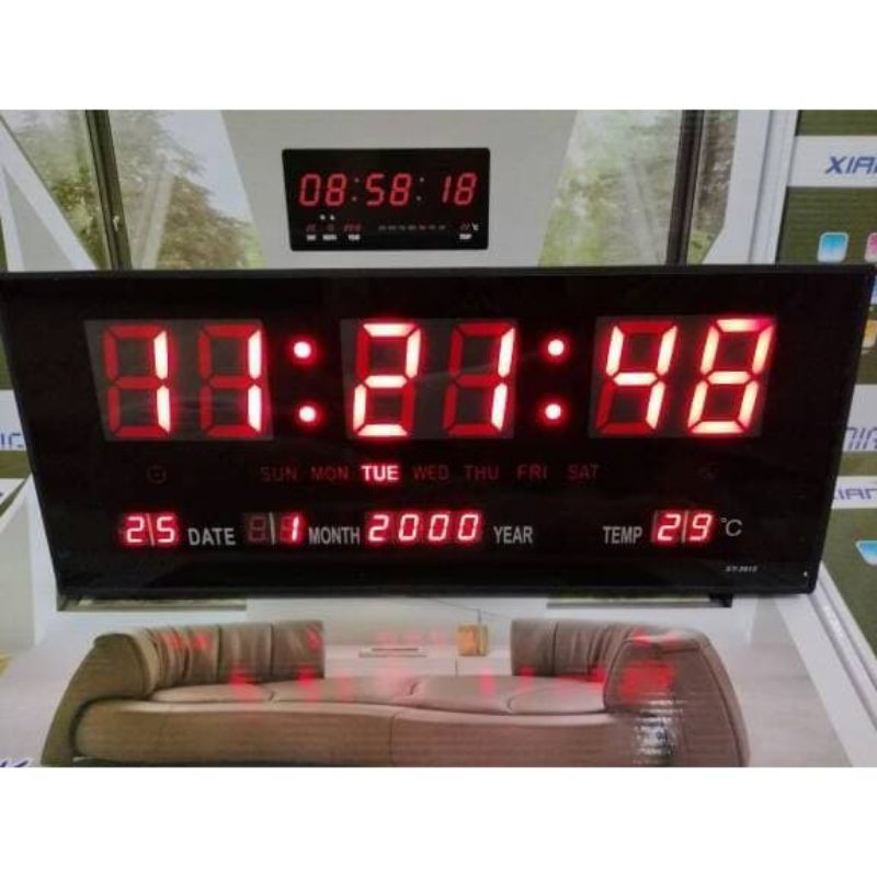 OBRAL JAM DINDING DIGITAL LAYAR BESAR 35 CM 15 CM LED CLOCK WALL