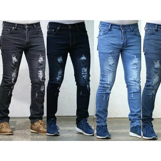 Murah celana  jeans denim levis strecth panjang sobek  cakar 