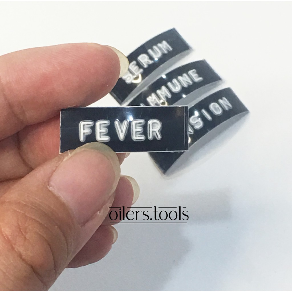 

stiker label custom emboss