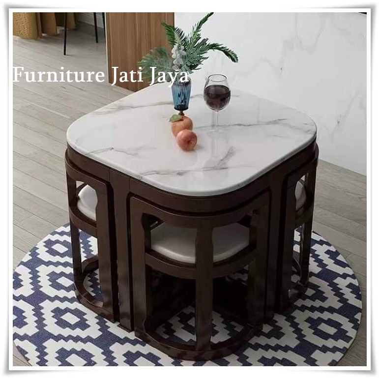 meja makan set 4 kursi kayu jati jepara / kursi sofa