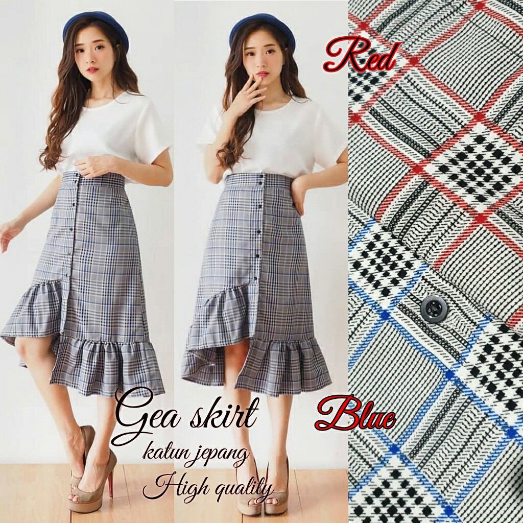 FWG - GEA SKRIT / ROK MOTIF / ROK WANITA / ROK KOTAK WANITA