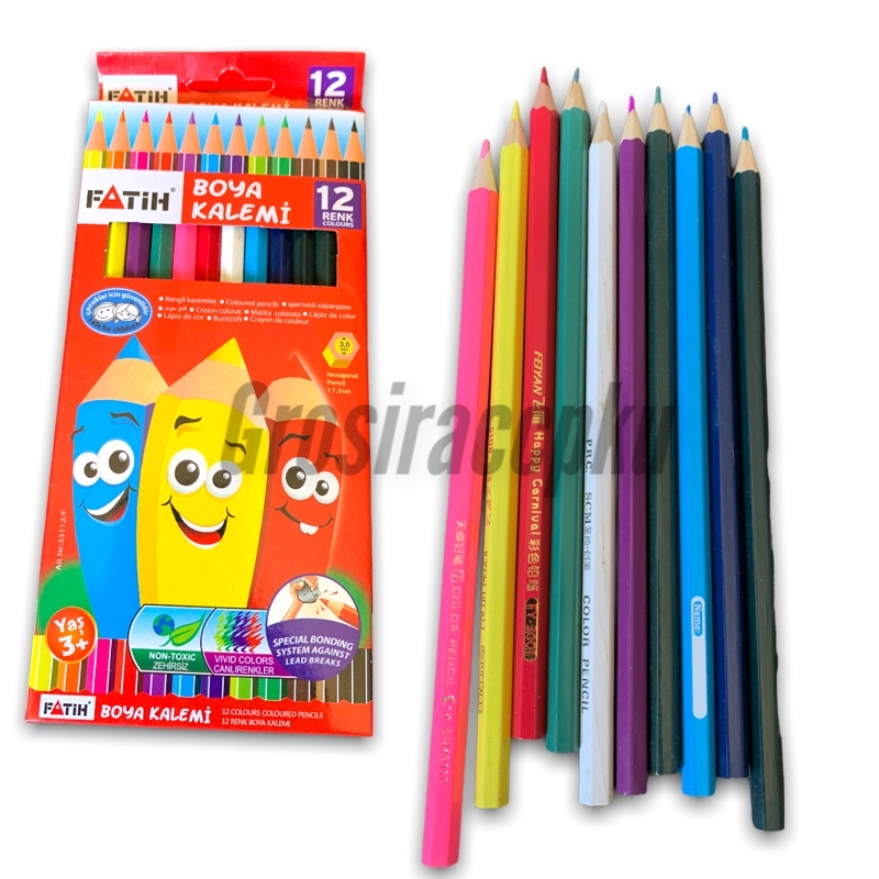 Pensil Warna Panjang  Montana / Nano-nano/Davis Panjang isi 12 Warna