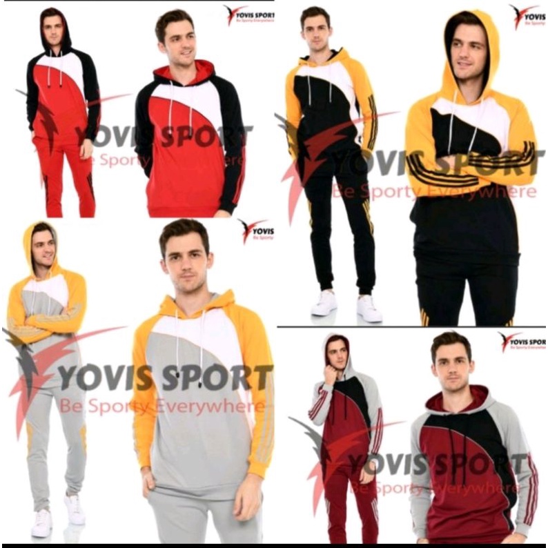 Setelan Olahraga Jaket Hoodie Pria Yovis Sport/Setelan Jogging Pria