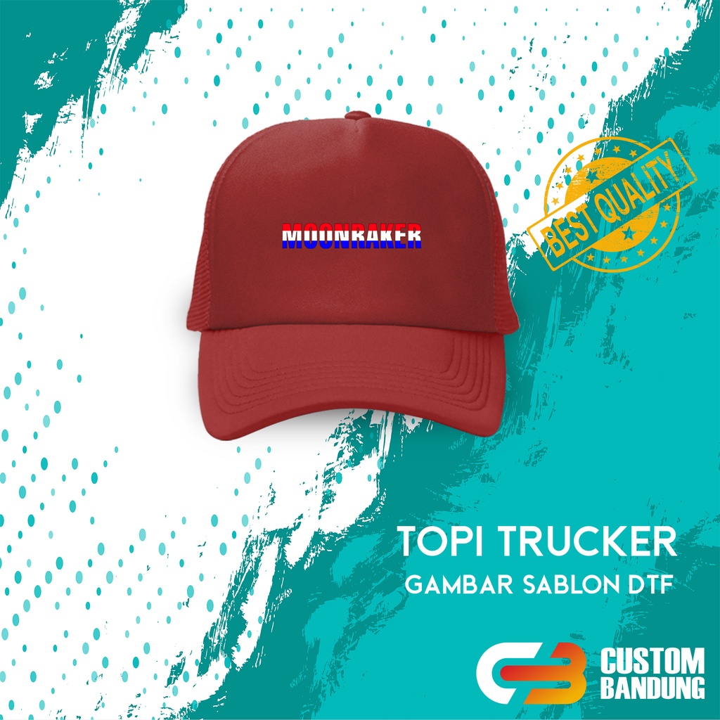 Topi Trucker MOONRAKER 3 Topi Jaring GBR Pria Wanita Bisa COD Original High Quality