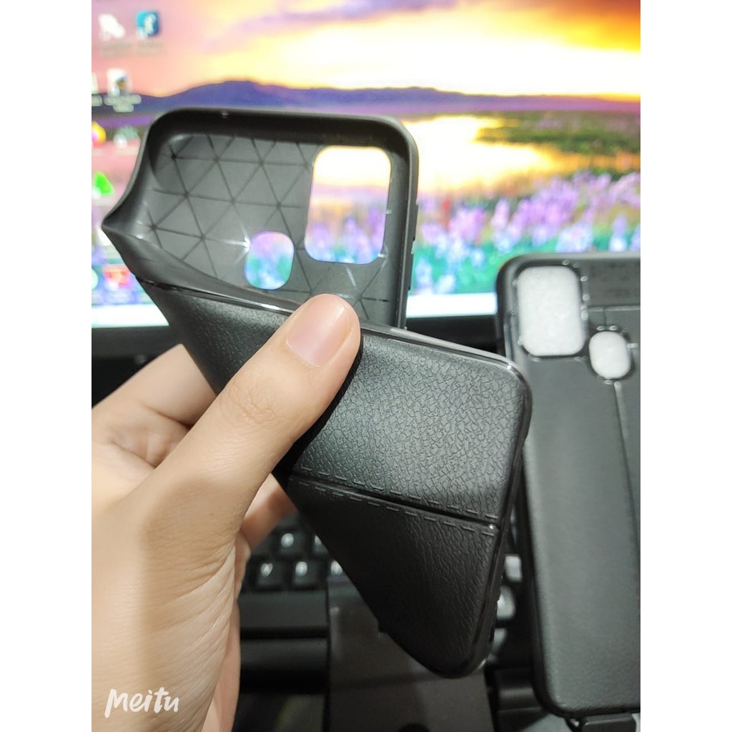 Auto Fokus Samsung M31 M315F 6.4 inchi Leather Soft Case M315F AUTOFOCUS Motif Kulit Jeruk