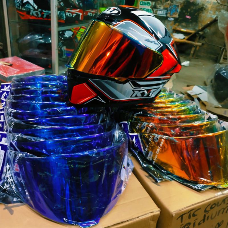 kaca helm TT-COURSE iridium original visor flat kaca ttc Iridium Silver Gold Blue Purple Red Iridium