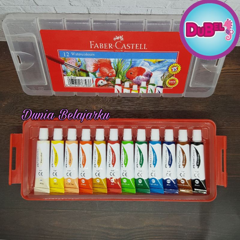 

Cat Air Faber Castell 12 Warna 6ml TUBE Kode 121004P / Water Color Faber Castell Tube