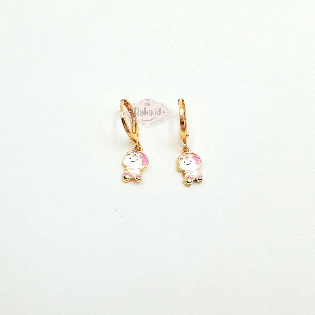 Anting Clip / Klip Bulat Motif Quby Vespa Gold Perhiasan Aksesoris Wanita Lapis Emas 18k 822