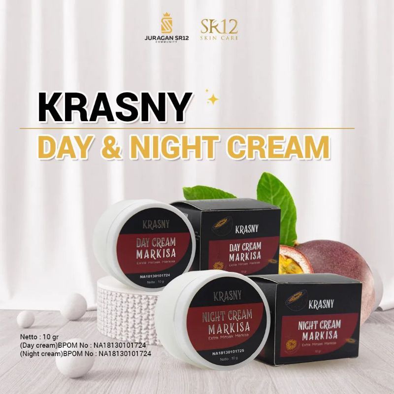 Krim pencerah muka KRASNY DAY DAN NIGHT CREAM SR12 HERBAL