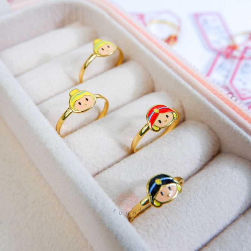 Cincin anak karakter emas asli 300%/6k