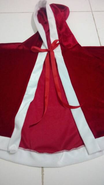 Cloak dan rok  natal Christmas beludru velvet merah cantik