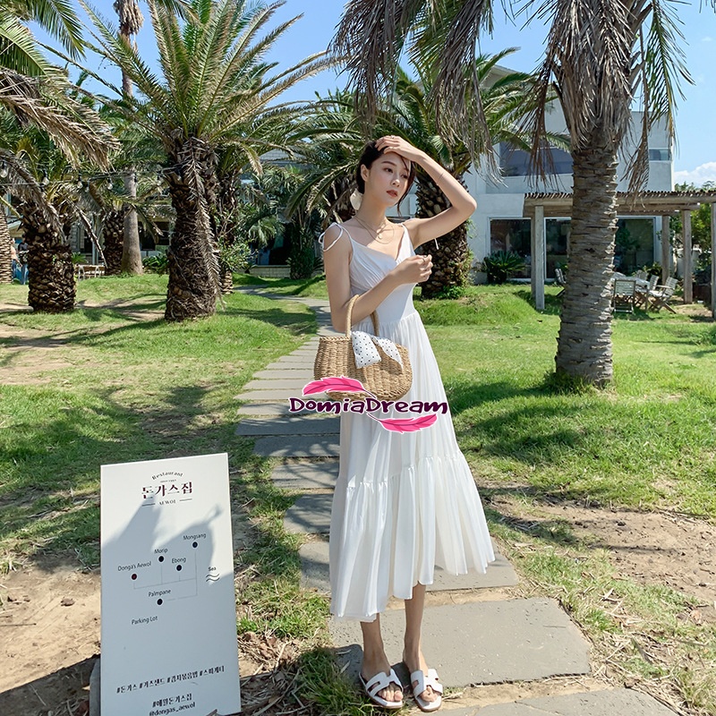 Dress V neck Long Slim White Holiday