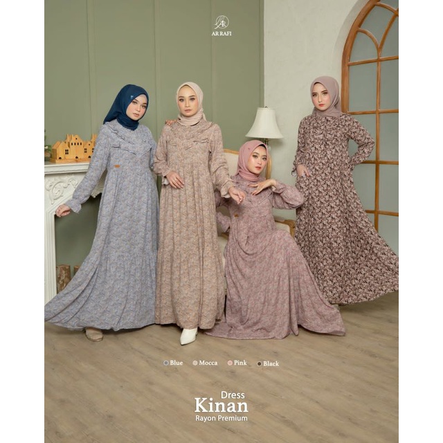 gamis moti dress motif arrafi kinan dress arrafi ori cantik best seller trandy kekinian terbaru new 