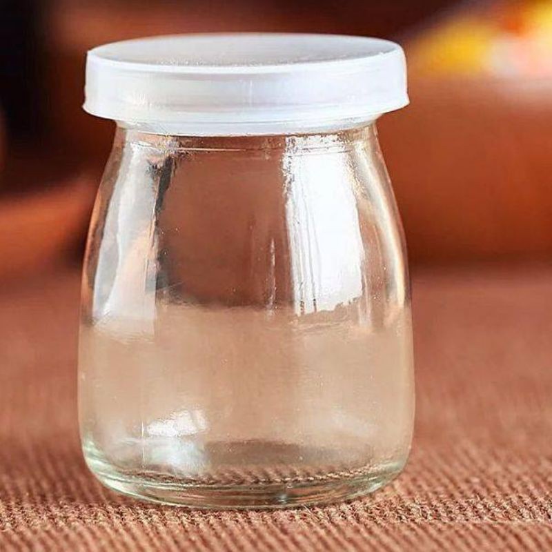 100ML BOTOL TOPLES BELING JAR KACA UKURAN PENDEK (PUDING / SELAI / SUSU / YOGHURT)