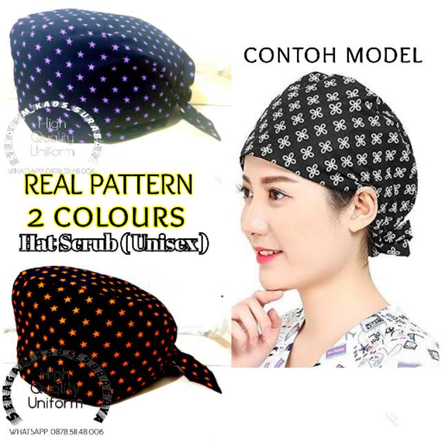 Scrub cap unisex .hat srcub .black scrub cap.topi medis