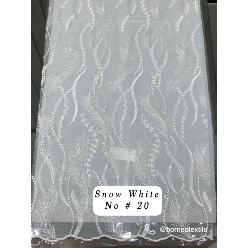 Jual SALE! Kain Bahan Brokat WHITE SERIES / Edisi warna PUTIH (2) Per