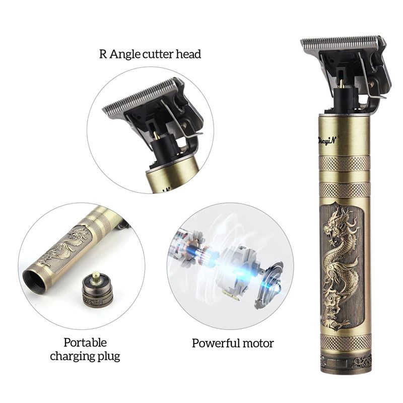 VIP Alat Cukur Elektrik Hair Clipper Ceramic Trimmer USB Rechargerable Model Vintage