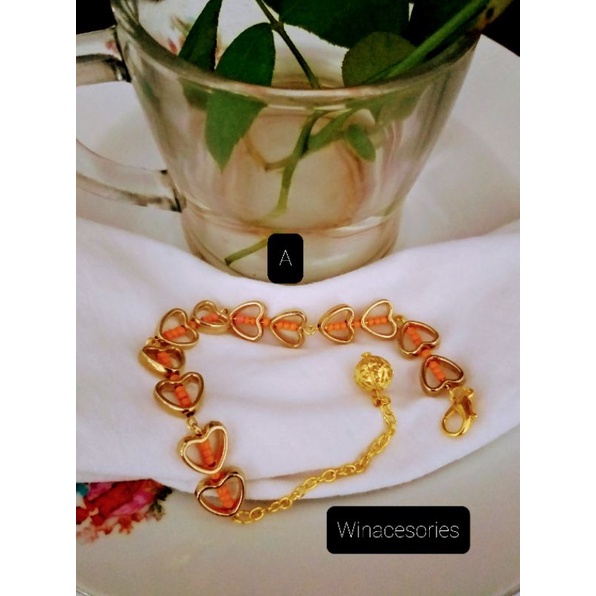 women's bracelet heart variety, Gelang tangan wanita hati vatiasi