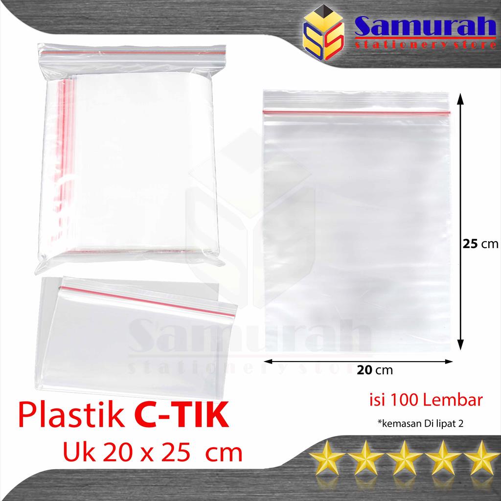 Jual Plastik Klip C Tik 20 X 25 Cetik Klip Obat 20x25 Cm Pe Clip Ziplock Zipper Bening 3666